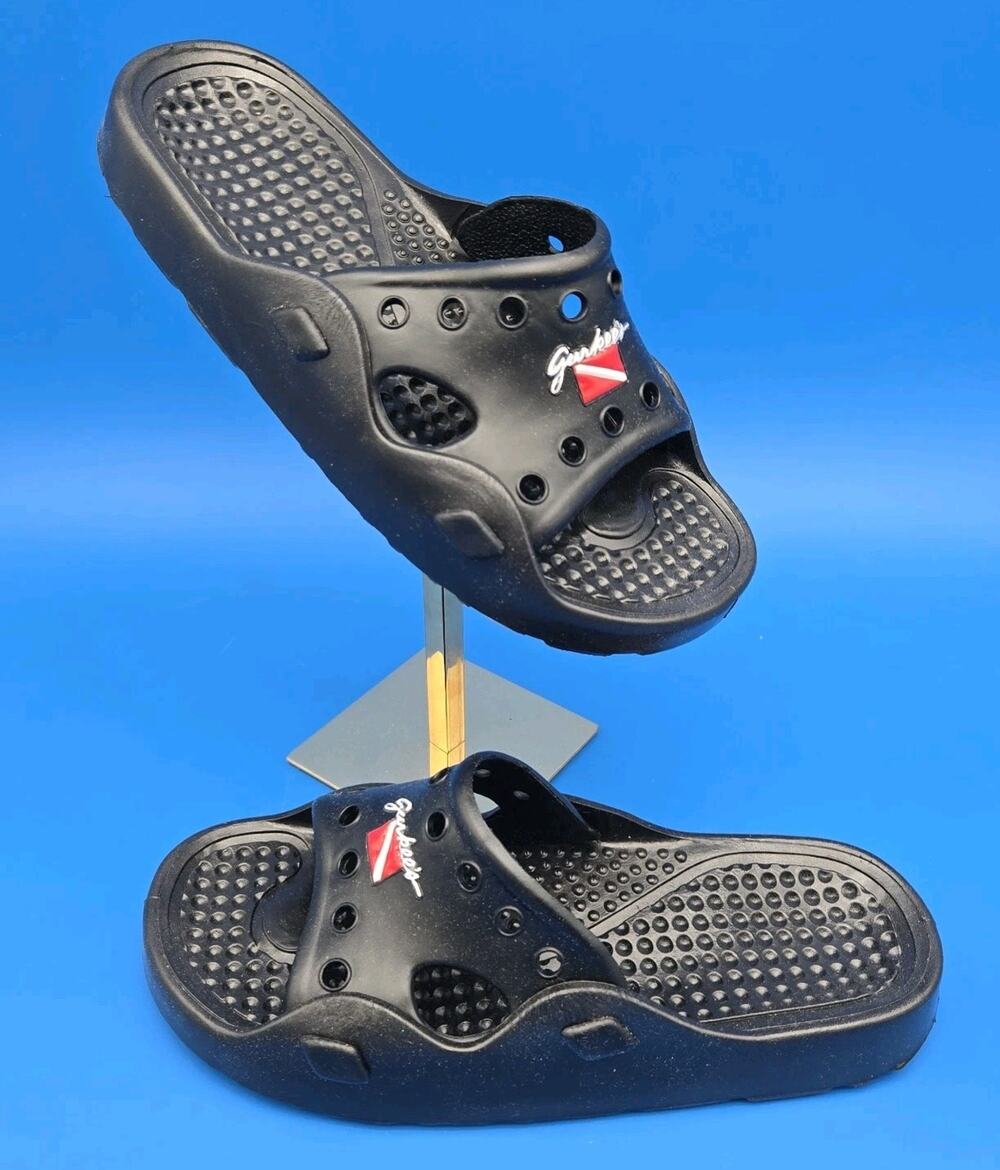 Gurkee’s After Dive Slide Sandals Men’s 8 Women’s 10 Black Scuba New Box USA